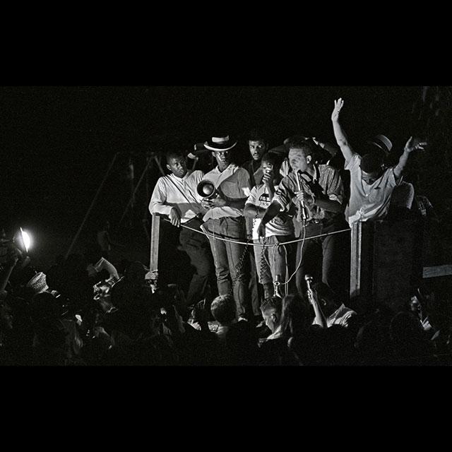 A black and white photograph of Stokely Carmichael giving his first speech using the term “Black Power.” 