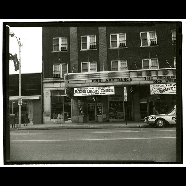 A black and white photograph of the Heidelberg Hotel