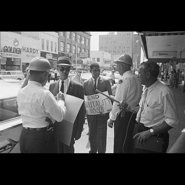 Roy Wilkins and Medgar Evers protesting in Jackson